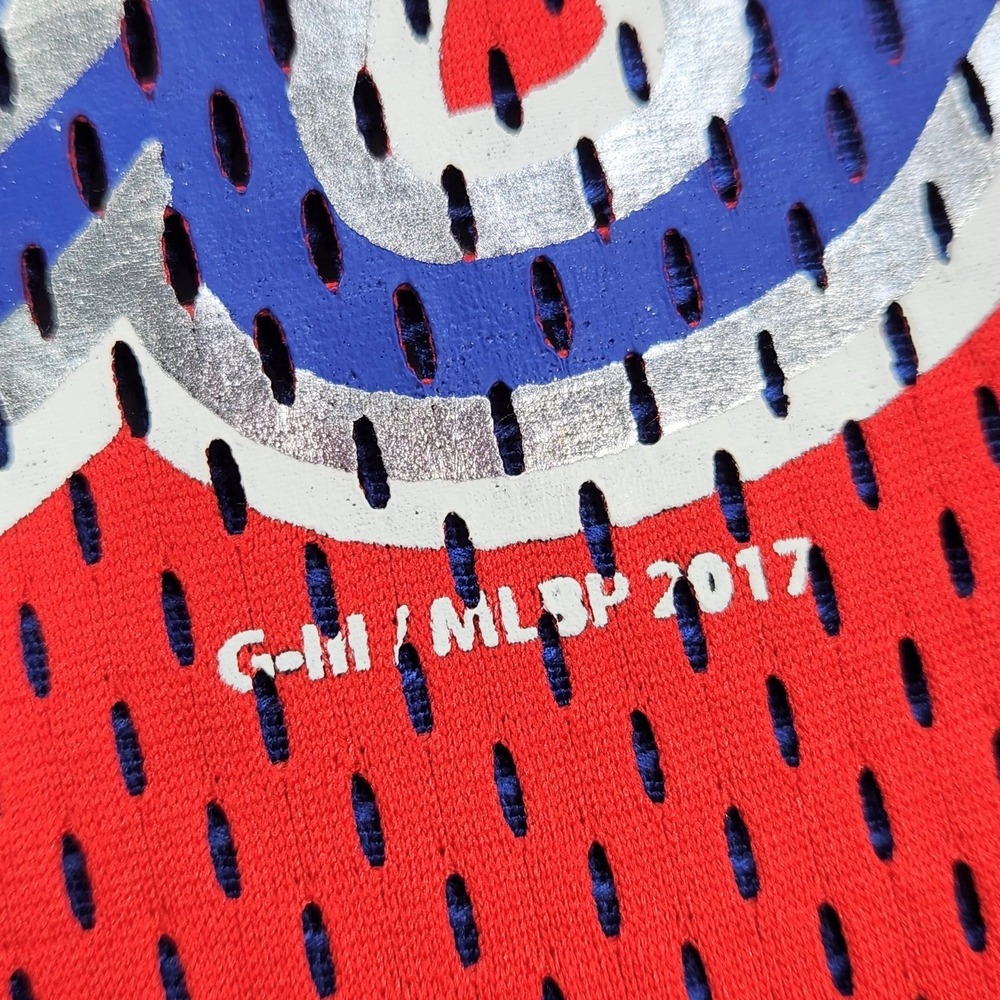 Chicago Cubs Jersey Tank Top Womens Medium Red Blue MLB Baseball G-III 4Her - Picture 3 of 11